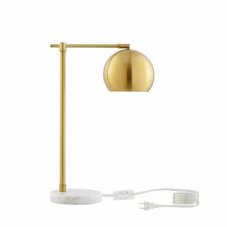 POSH LIVING Saanvi Marble Stone & Metal Table Lamp, Brass LA444-24BRS-UE